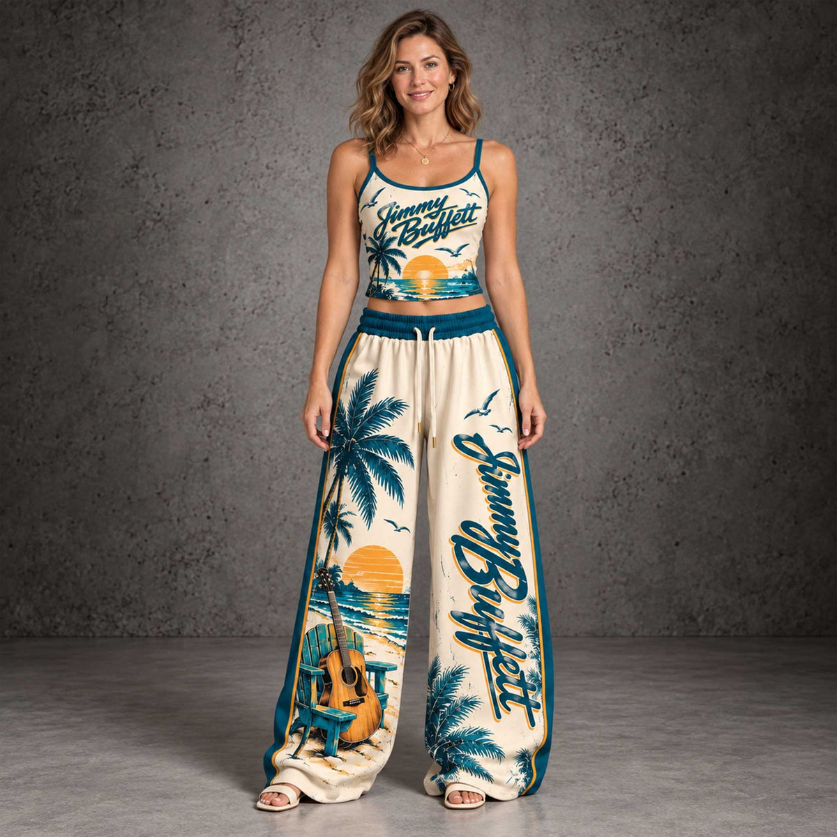 PREMIUM CAMI WIDE LEG PANTS SET HCT APT JIBU 0610268