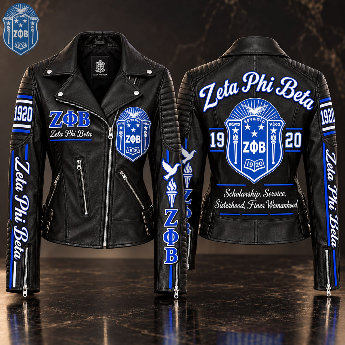 Women's Leather Moto Jacket HANNN TND ZPB 1610265