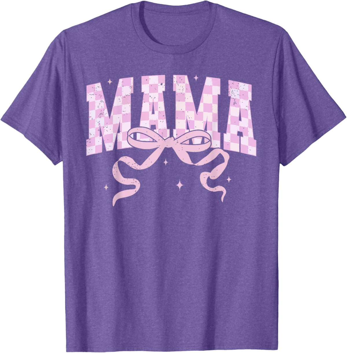 Retro Checkered Mama Coquette Mother's Day Pink Bow