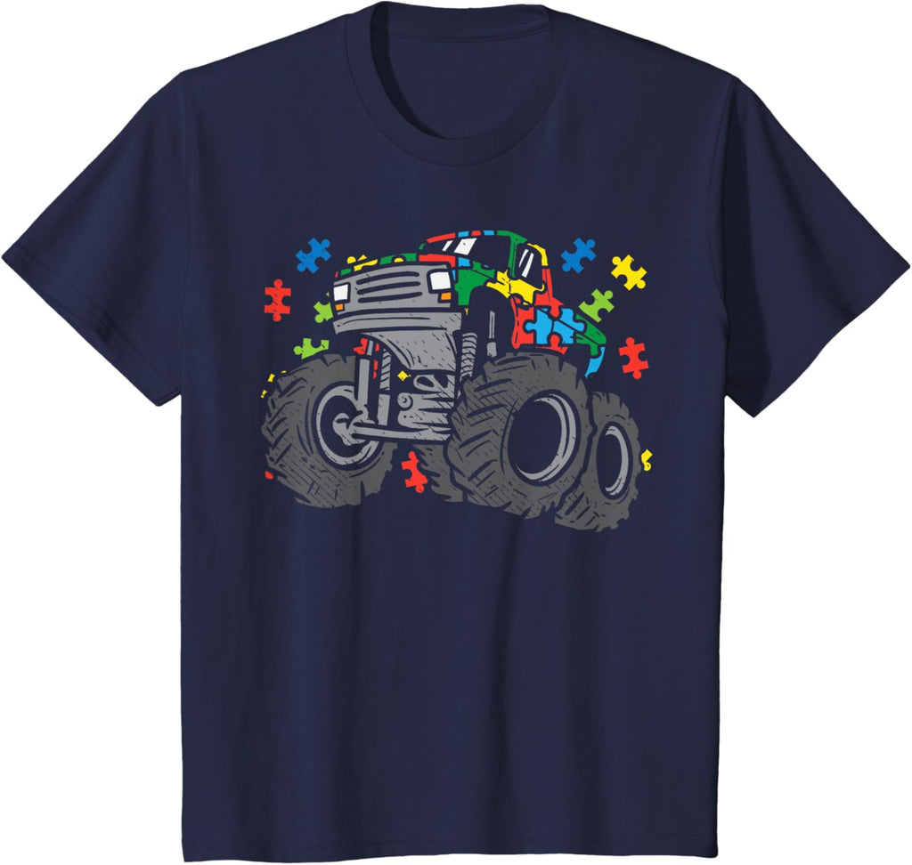 Kids Monster Truck Puzzles Cute Kids Autism Awareness ASD Boys